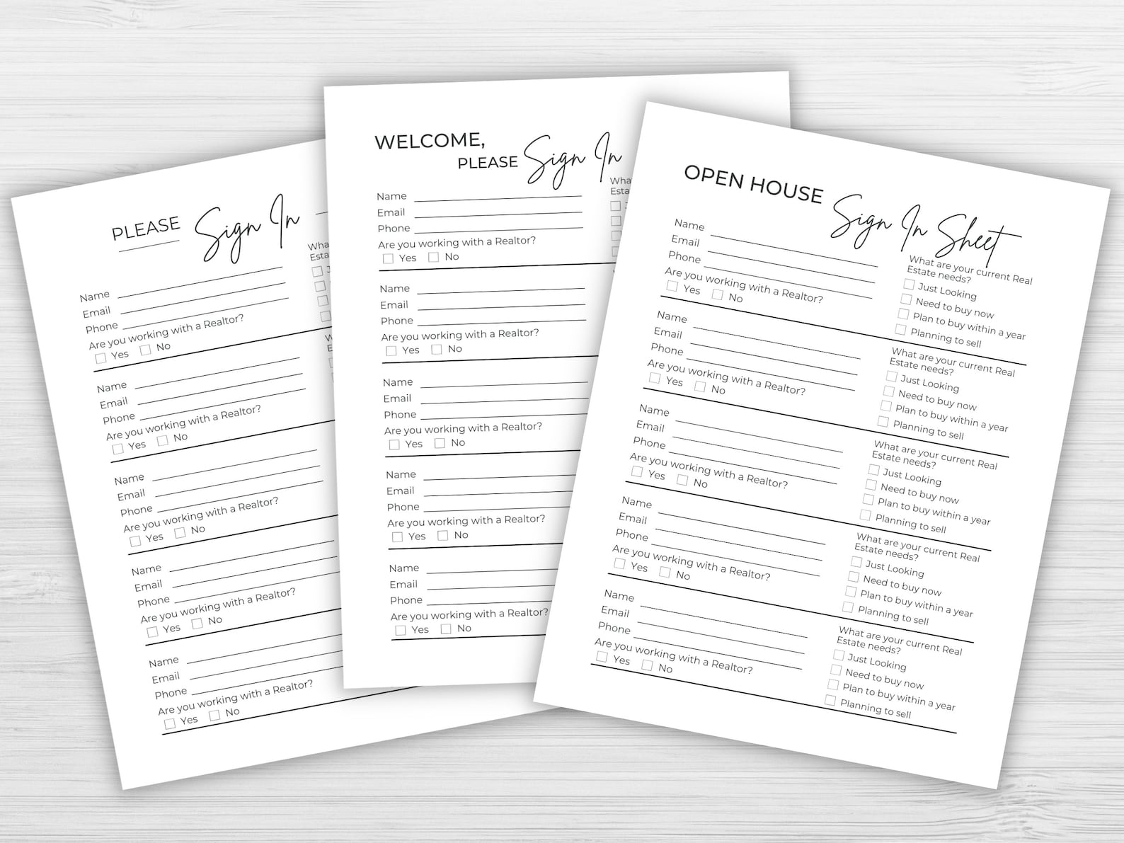Open House Sign In Sheet Editable Canva Template & PDFs Real | Etsy