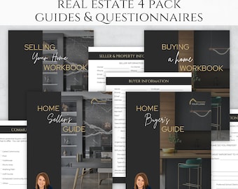 Luxury Real Estate Templates, Seller Guide and Buyer Guide & Buyer and Seller Questionnaire Workbooks, Realtor Listing Presentation Packet
