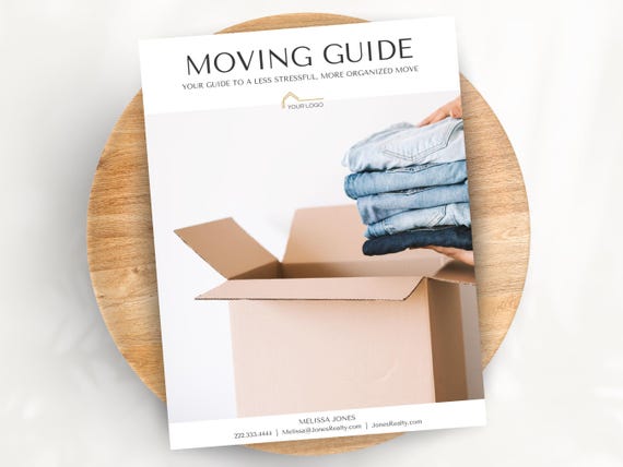 Moving Guide, Moving Checklist for Realtors, Moving Guide Real Estate Template, Moving List, Buyer Moving Checklist Printable, Moving Plan