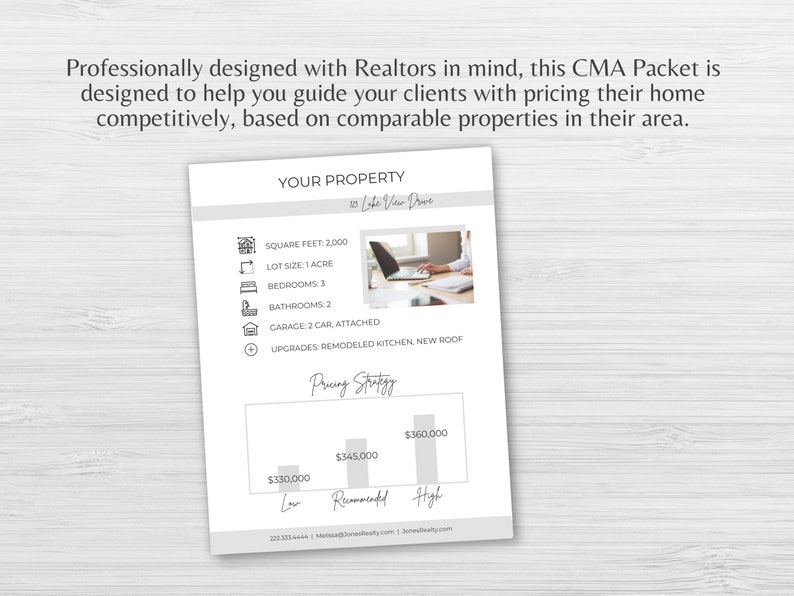 CMA Real Estate Template, Comparable Market Analysis Packet, Prelist Packet, Appraisal Packet, Seller Packet Insert, List Presentation image 3