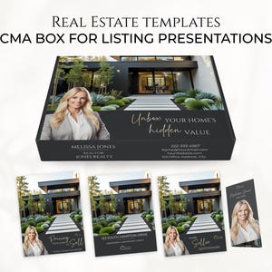 CMA Box Templates Realtor Kit, Listing Presentation Box, Luxury Real Estate Marketing Templates, Modern Real Estate Box Templates, Canva
