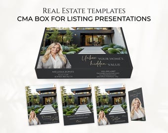 CMA Box Templates Realtor Kit, Listing Presentation Box, Luxury Real Estate Marketing Templates, Modern Real Estate Box Templates, Canva