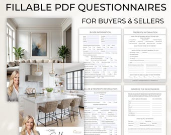 Luxury Real Estate Buyer & Seller Questionnaire, Realtor Consultation Intake Forms, Home Selling Listing Packet, Buyer Packet, Fillable PDFs