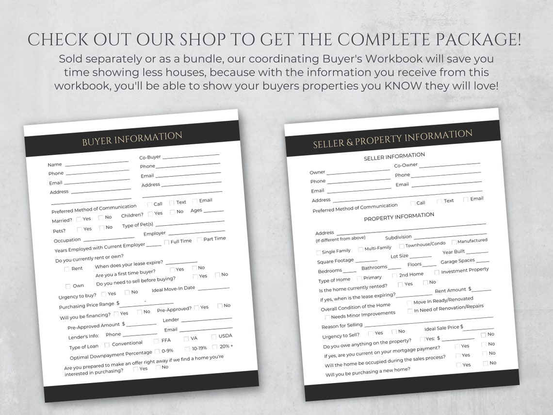 Real Estate Seller Information Sheet, Listing Packet, Seller’s Property ...