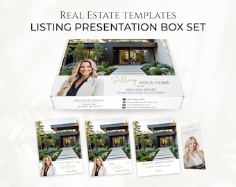 Listing Presentation Box Templates, Real Estate Pre-Listing Kit, Luxury Real Estate Seller Box Kit, Modern Real Estate Marketing Templates