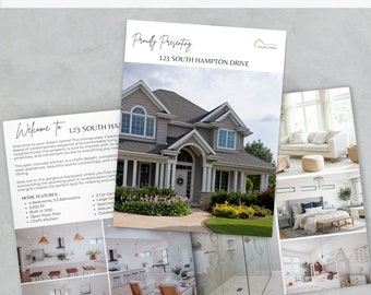 Real Estate Brochure 4 Pages Bifold Template, Real Estate Flyer Canva Template, Property Brochure for New Listings, Real Estate Marketing