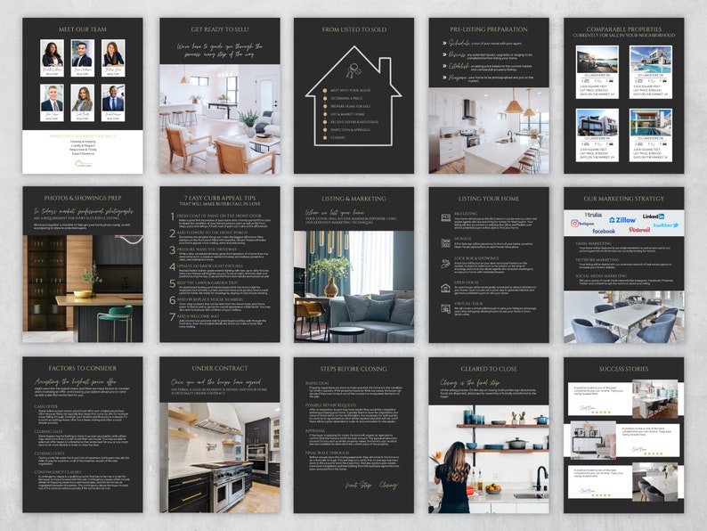 Luxury Real Estate Marketing Sellers Guide Listing Packet Etsy