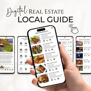 Digital Local Guide, Real Estate Local Guide Canva Template, Realtor Community Guide, Relocation Guide, Neighborhood City Guide, Textable