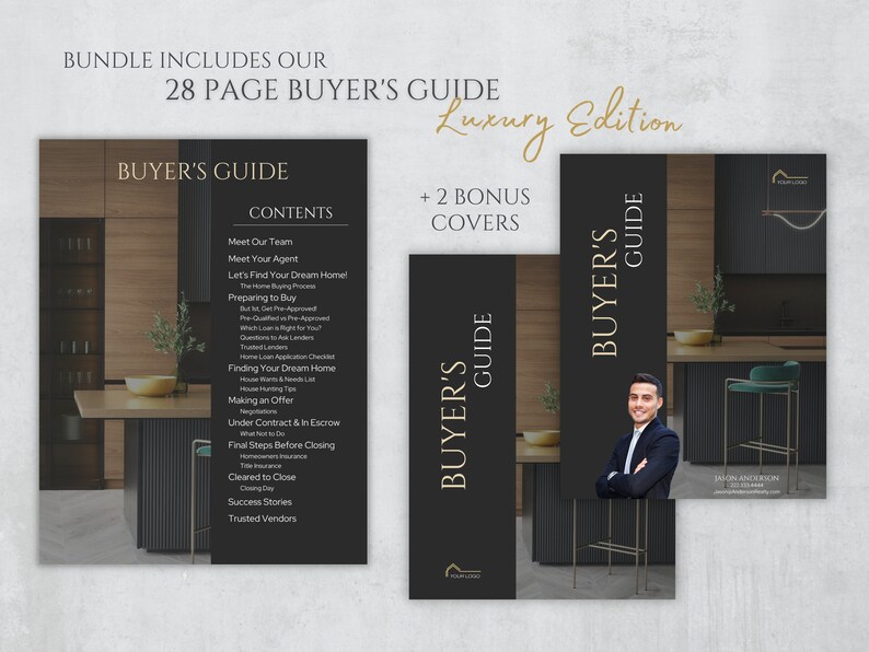 Luxury Real Estate Buyer Guide, Black & Gold