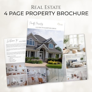 Real Estate Brochure 4 Pages Bifold Template, Real Estate Flyer Canva Template, Property Brochure for New Listings, Real Estate Marketing