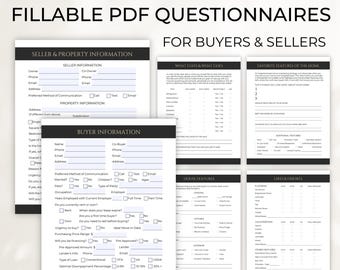 Real Estate Buyer & Seller Questionnaire Bundle (Fillable PDF)