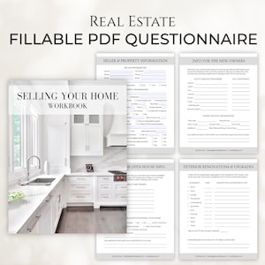 Real Estate Seller Questionnaire, Pre-Listing Workbook | PDF & Editable Seller Packet, Realtor Forms | Real Estate Marketing, Canva Template