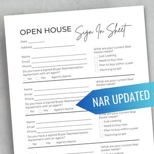 Open House Sign In Sheet Editable Canva Template & PDFs | Real Estate Marketing | Realtor Open House Flyers and Forms | Instant Download