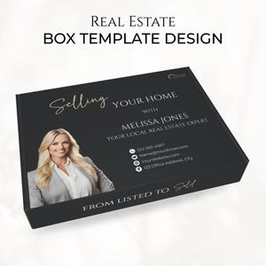 Listing Presentation Real Estate Box Template, Luxury Real Estate Marketing, Modern Pre-Listing Presentation Box Cover Design Canva Template