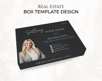 Listing Presentation Real Estate Box Template, Luxury Real Estate Marketing, Modern Pre-Listing Presentation Box Cover Design Canva Template