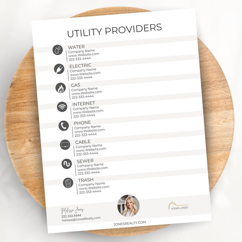 Utility Tracker Template - Etsy