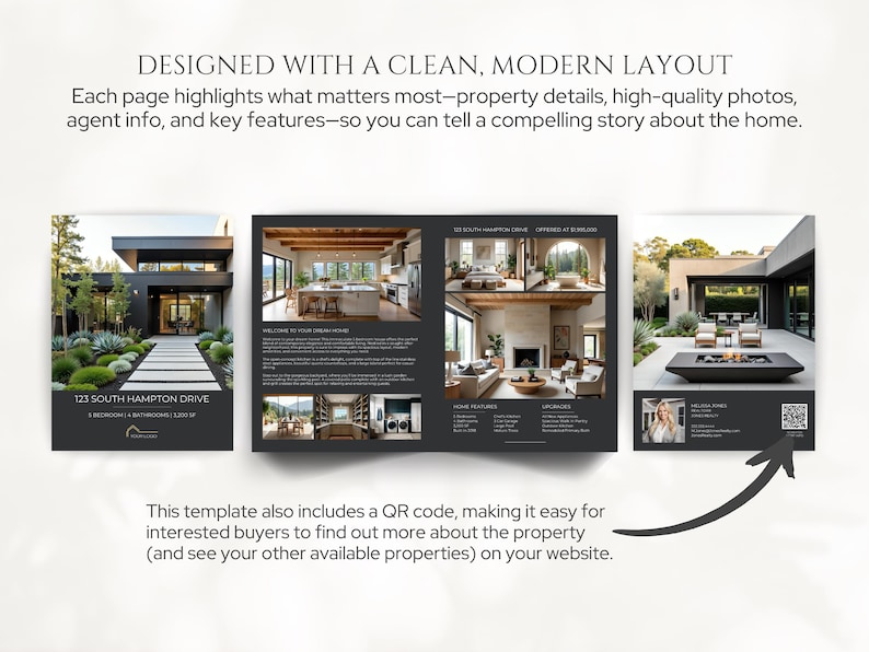 Luxury Real Estate Listing Brochure, 4 Page Modern Real Estate Flyer, Luxury Real Estate Marketing, New Listing Property Brochure Template bild 3
