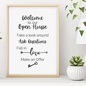Open House Welcome Sign | Real Estate Printable PDF Sign | Real Estate Marketing | Realtor Open House | Welcome to Our Open House