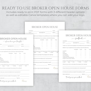 Broker's Open Feedback Form, Printable Broker Open House Feedback Form ...