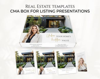 CMA Box Set, Real Estate Box Templates Kit, Listing Presentation Box, Luxury Real Estate Seller Box, Modern Real Estate Marketing Templates