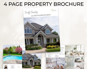 Real Estate Property Brochure Template: 4-Page Bifold Flyer, Canva Template