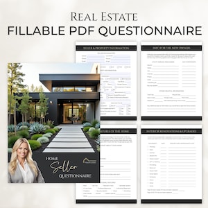 Listing Intake Form, Real Estate Listing Questionnaire, Seller Fillable PDF & Canva Template, Digital Real Estate Questionnaire, Seller Info