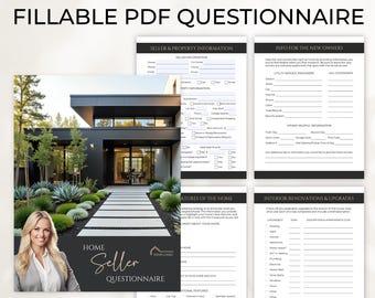 Listing Intake Form, Real Estate Listing Questionnaire, Seller Fillable PDF & Canva Template, Digital Real Estate Questionnaire, Seller Info