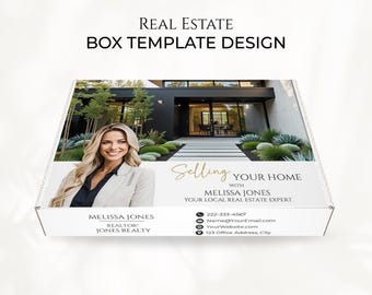 Modern Real Estate Listing Presentation Box Template, Pre Listing Box Cover Design, Home Seller Boxes, Real Estate Marketing Template, Canva