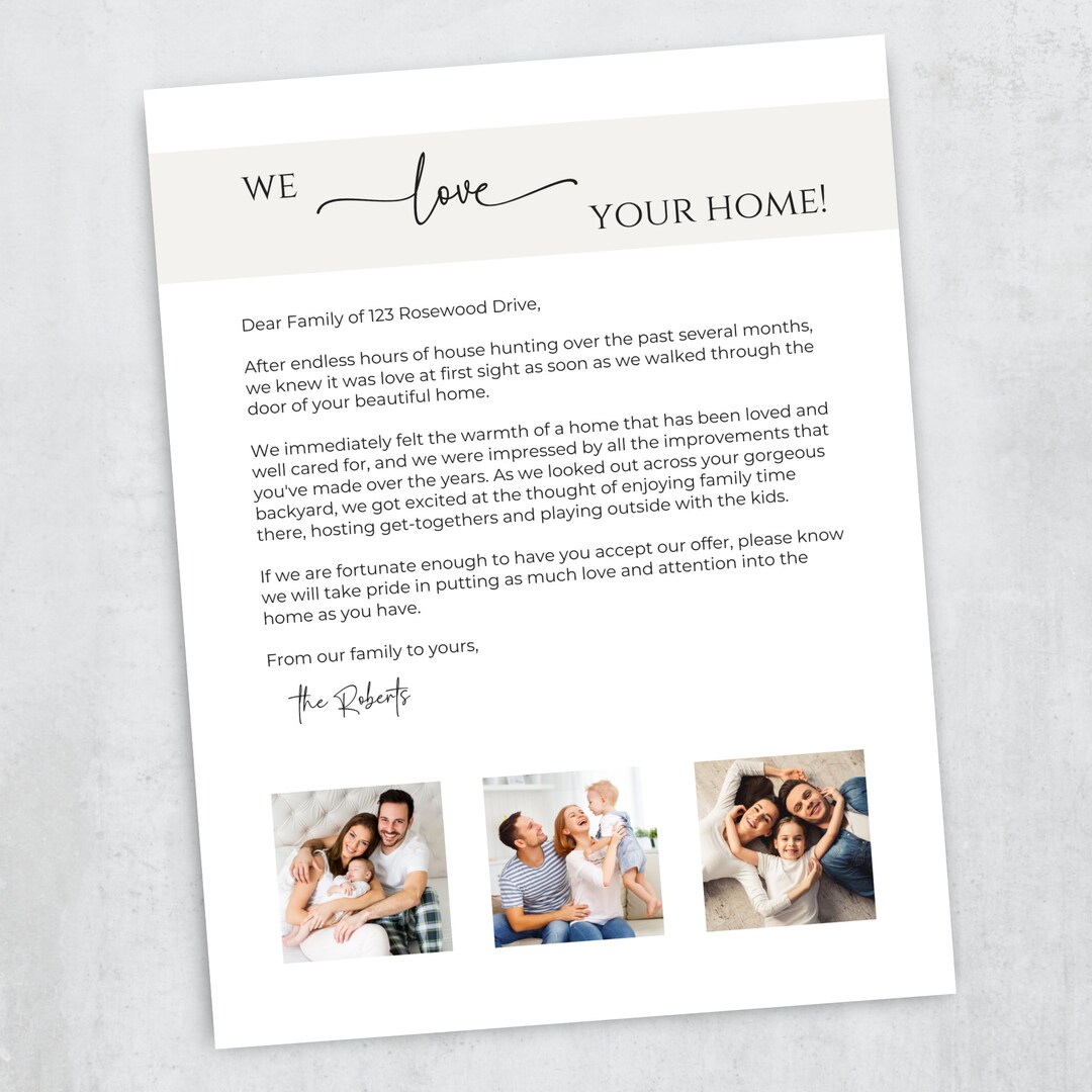 Home Offer Letter Template, Home Buyer Offer Letter, Real Estate Letter