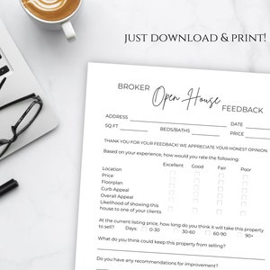 Broker Open House Feedback Form, Agent Open House Sheet, Brokers Open ...