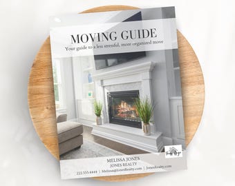 Moving Guide for Buyers & Sellers, Moving Checklist, Moving Planner, Real Estate Relocation Guide, Packing Checklist, Realtor Lead Magnet