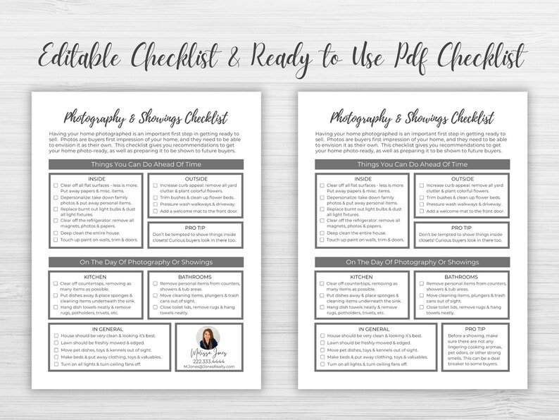 Real Estate Photo Checklist Photography & Showing Prep PDF Etsy