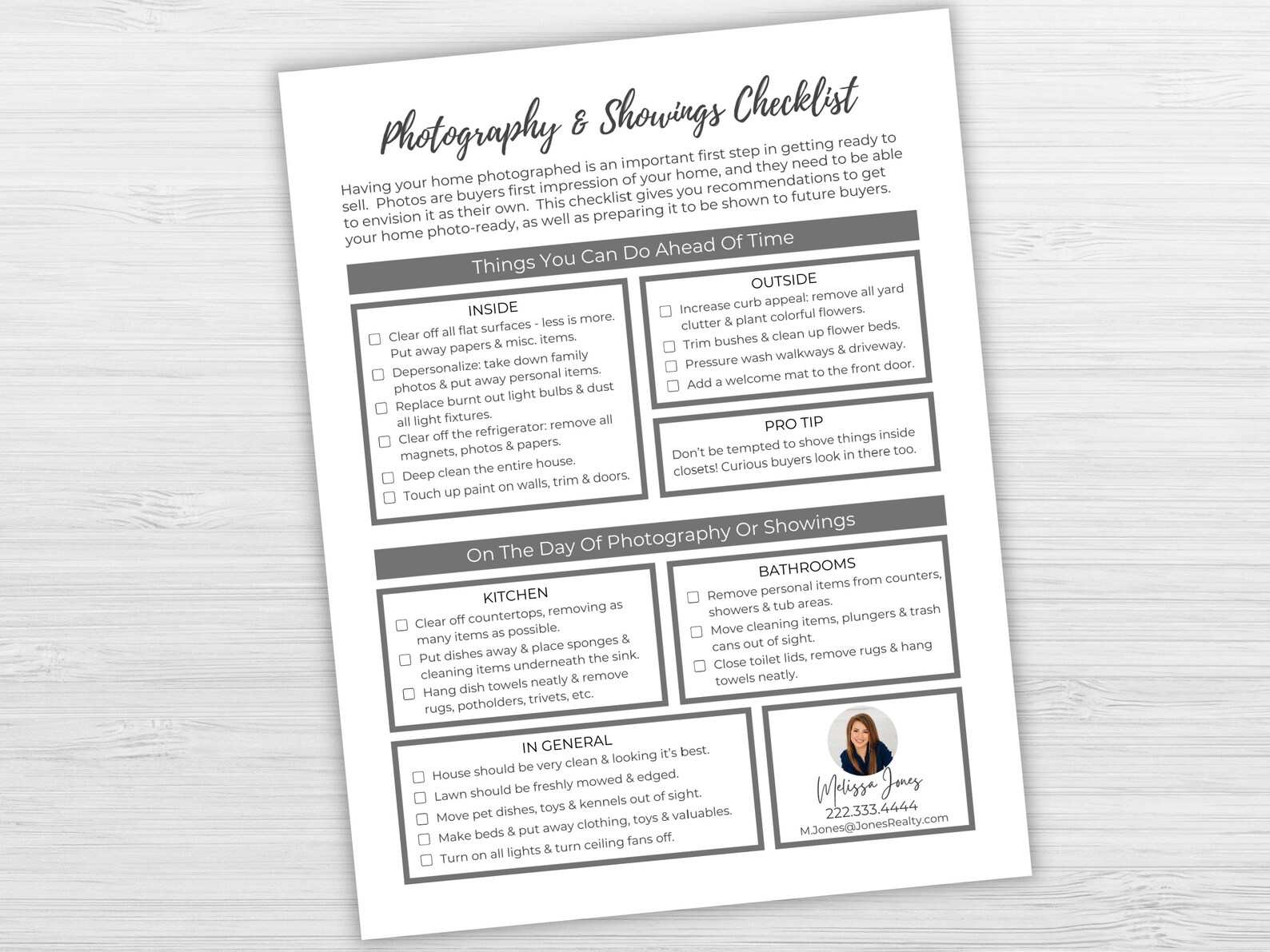 Real Estate Photo Checklist Photography & Showing Prep PDF Etsy