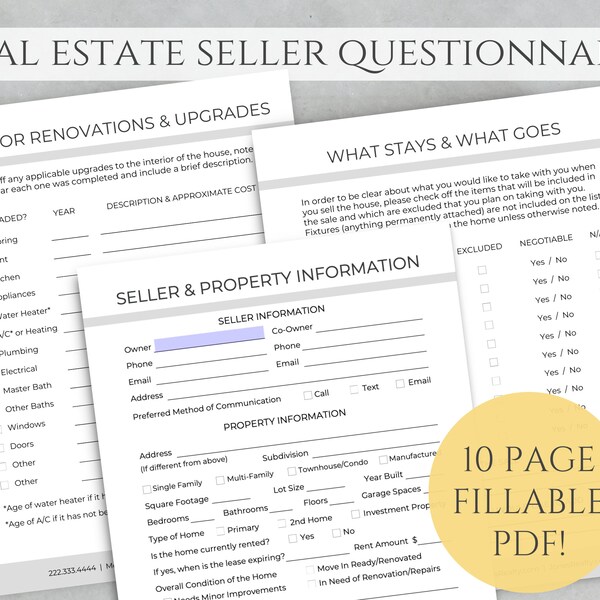 Real Estate Utility Sheet Etsy