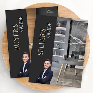 Luxury Real Estate Marketing Templates, Home Buyer and Seller Guides, Realtor Buyer Packet and Listing Presentation Packet, Black & Gold