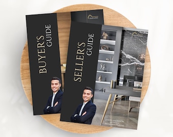 Luxury Real Estate Marketing Templates, Home Buyer and Seller Guides, Realtor Buyer Packet and Listing Presentation Packet, Black & Gold