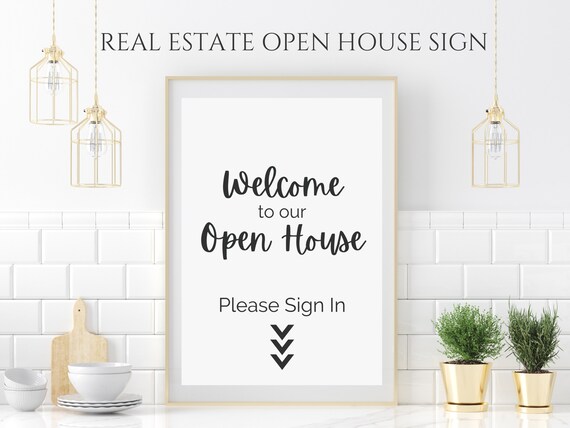 Open House Sign in Welcome Sign Printable PDF Sign for - Etsy