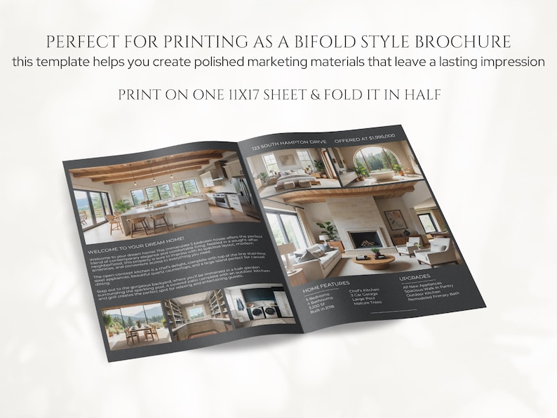 Luxury Real Estate Listing Brochure, 4 Page Modern Real Estate Flyer, Luxury Real Estate Marketing, New Listing Property Brochure Template bild 5