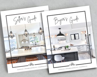Seller Guide and Buyer Guide Bundle, Listing Presentation for Real Estate, Realtor Packet, Editable Canva Home Buyers and Sellers Guides