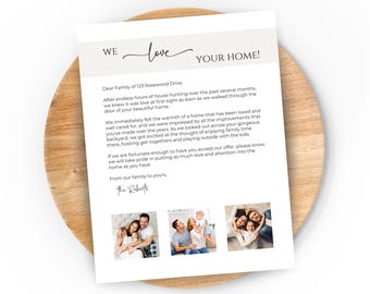 Home Offer Letter Template, Home Buyer Offer Letter, Real Estate Letter to Seller, Home Love Letter Canva Template, We Love Your Home Letter