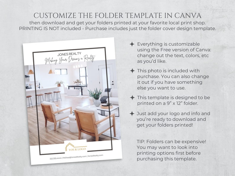 Real Estate Presentation Folder Template: Branded Realtor Design (canva ...
