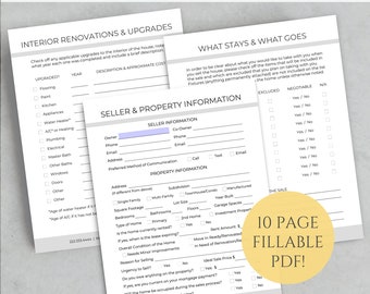 Real Estate Listing Packet, Seller Questionnaire, Seller Information Sheet, Realtor Seller Intake Form, Selling Your Home Workbook