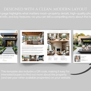 Modern Real Estate Property Brochure, Luxury Listing Brochure Canva Template, 4 Page Property Flyer, For Sale Flyer, Real Estate Marketing image 3
