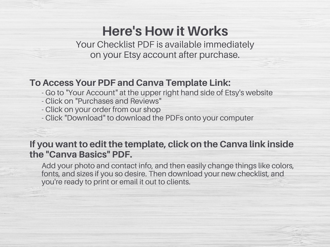 Real Estate Photo Checklist Photography & Showing Prep PDF Etsy