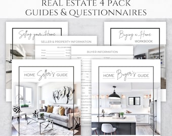 Real Estate Bundle: Home Buyer Guide and Seller Guide & New Client Questionnaires, Real Estate Marketing Templates for Realtors