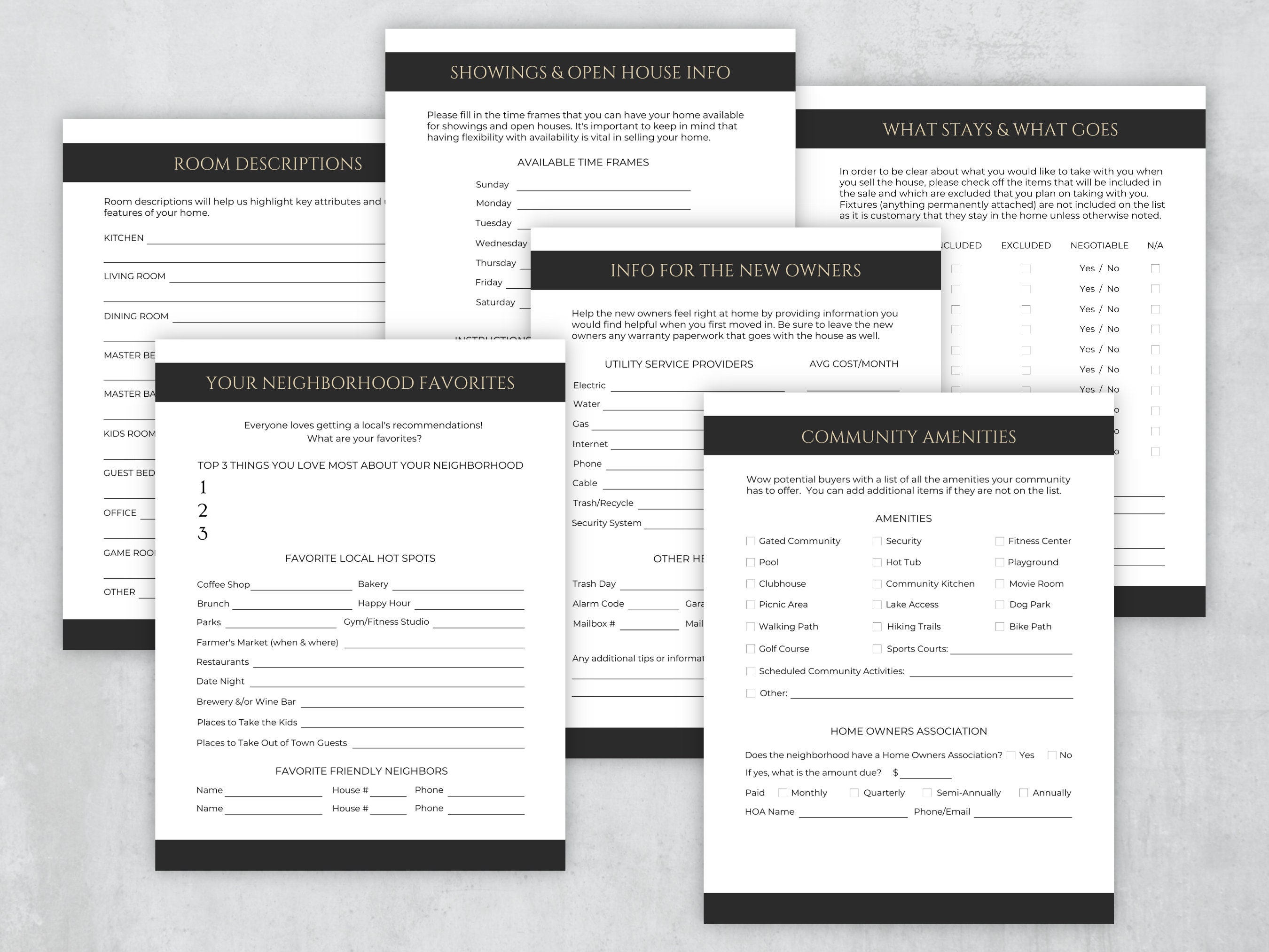 Real Estate Seller Information Sheet, Listing Packet, Seller’s Property ...