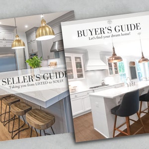 Seller Guide and Buyer Guide Bundle, Listing Presentation for Real Estate, Realtor Packet, Editable Canva Home Buyers and Sellers Guides