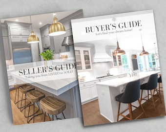 Seller Guide and Buyer Guide Bundle, Listing Presentation for Real Estate, Realtor Packet, Editable Canva Home Buyers and Sellers Guides