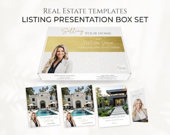 Listing Presentation Box Templates, Luxury Real Estate Seller Box Kit, Realtor Pre-Listing Kit, Modern Real Estate Marketing Canva Templates