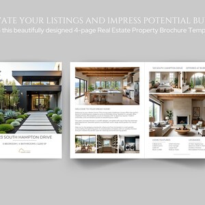 Modern Real Estate Property Brochure, Luxury Listing Brochure Canva Template, 4 Page Property Flyer, For Sale Flyer, Real Estate Marketing image 2